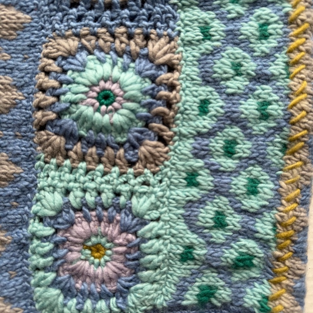 Free People Blue and Green Crochet Lana Cowl Neck Warmer by French Knot-One Size - Picture 3 of 10